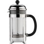 Bodum Chambord Cafetera de Pistón, 1 Litro, Acero Inoxidable y Negro/Plata
