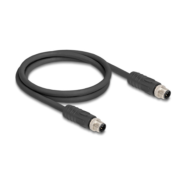 DeLOCK 80516 Cable de sensor/actuador M12 L-codificado 4 Pin a M12, 3 m, Negro DeLOCK 80516 Cable de sensor/actuador M12 L-codificado 4 Pin a M12, 3 m, Negro