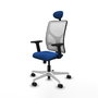 PIQUERAS Y CRESPO Silla de oficina Motilla con mecanismo Sincro, Azul y Blanco