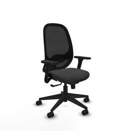 PIQUERAS Y CRESPO Silla de oficina Cilanco con mecanismo Sincro, Gris oscuro y Negro
