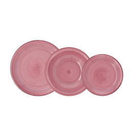 Quid Vajilla de Cerámica Peoni Vita de 18 Piezas - Rosa