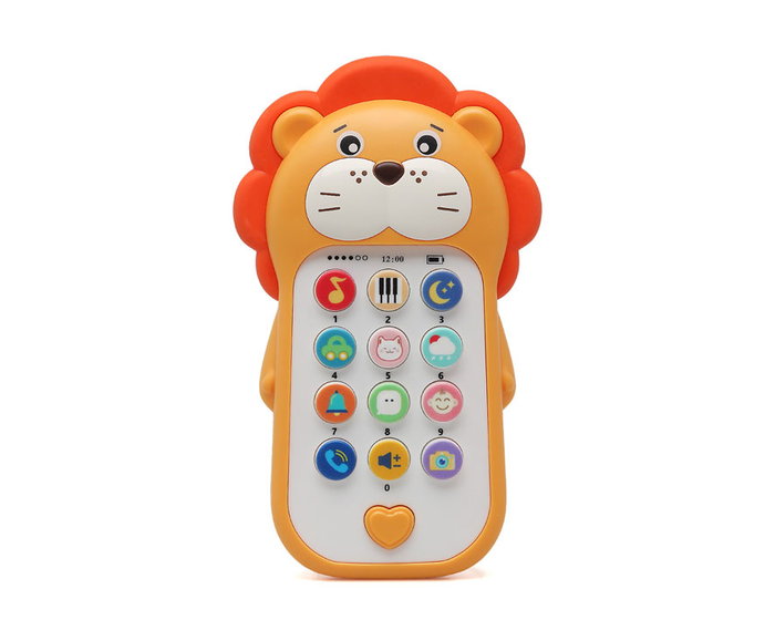 KioKids Teléfono Musical Bebé León con Sonidos de Animales y Luces