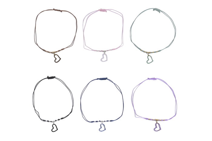 DKD Home Decor Collar de Piedra Ametista y Obsidiana Multicolor