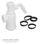 ABRISA Sifón de botella extensible T-4-T con toma de lavadora de 1 1/2 pulgadas