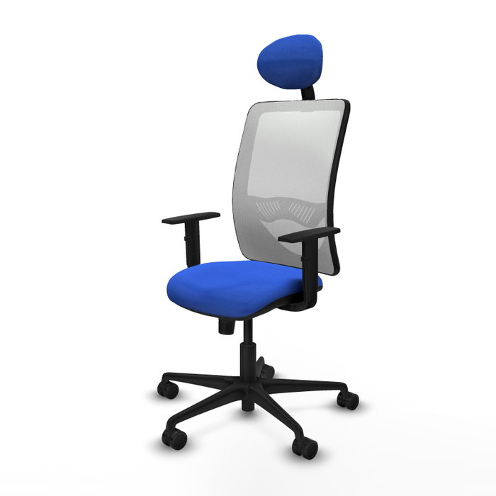 PIQUERAS Y CRESPO Silla de oficina Zulema con mecanismo Sincro, Azul y Blanco
