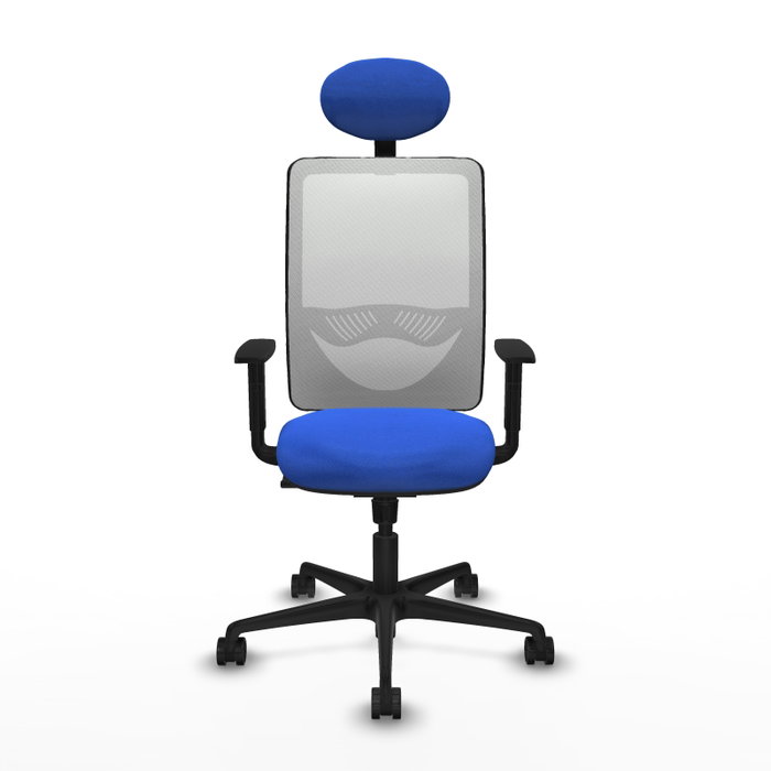 PIQUERAS Y CRESPO Silla de oficina Zulema con mecanismo Sincro, Azul y Blanco