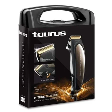 CORTAPELOS TAURUS MITHOS TITANIUM VII - CUCHILLAS TITANIO - MOTOR AC - 3000RPM - 4 PEINES GUÍA - PEINE - ACEITE MANTENIMIENTO