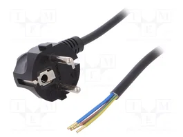 PLASTROL Cable de alimentación H03VV-F OMY 3x1mm² negro 1m