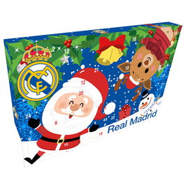 CYP BRANDS Calendario Adviento Real Madrid con Pegatinas, Sellos, Brazalete, Puzzle y Pinturas, 45x5x30cm