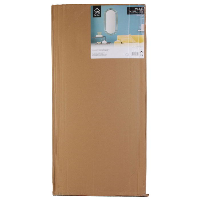 Home Deco Factory Espejo Dorado Metal Art Decó 90x42,5x91 cm