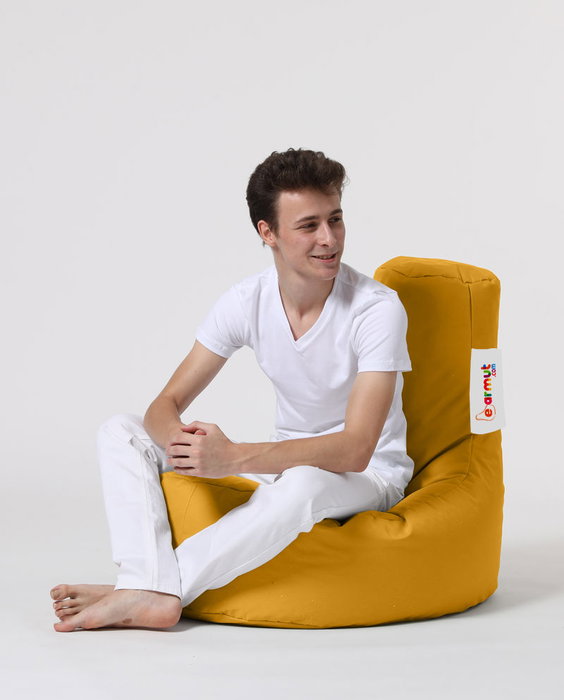 Atelier Del Sofa Puf de Jardín Lina - Yellow, Comodidad y Estilo, Tejido Impermeable para Exterior, 70x80 cm, Amarillo