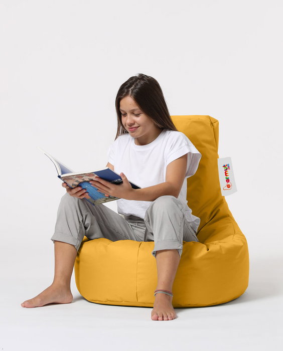 Atelier Del Sofa Puf de Jardín Lina - Yellow, Comodidad y Estilo, Tejido Impermeable para Exterior, 70x80 cm, Amarillo