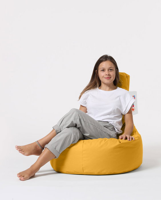 Atelier Del Sofa Puf de Jardín Lina - Yellow, Comodidad y Estilo, Tejido Impermeable para Exterior, 70x80 cm, Amarillo