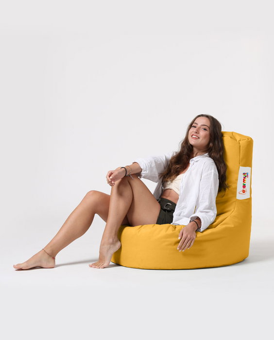 Atelier Del Sofa Puf de Jardín Lina - Yellow, Comodidad y Estilo, Tejido Impermeable para Exterior, 70x80 cm, Amarillo