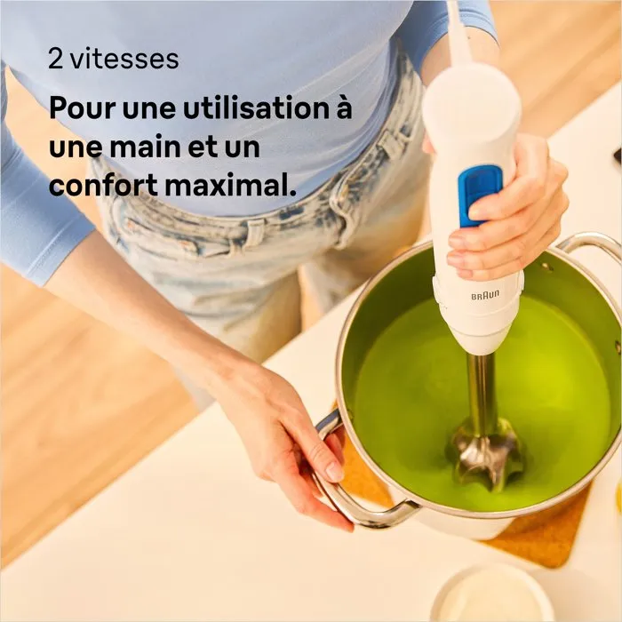 Braun MultiQuick MQ30001M Batidora de Mano 900 W 2 Velocidades Blanco/Azul BRA8021098005106