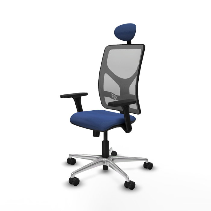 PIQUERAS Y CRESPO Silla de oficina Motilla con Mecanismo Sincro, Azul Marino y Gris