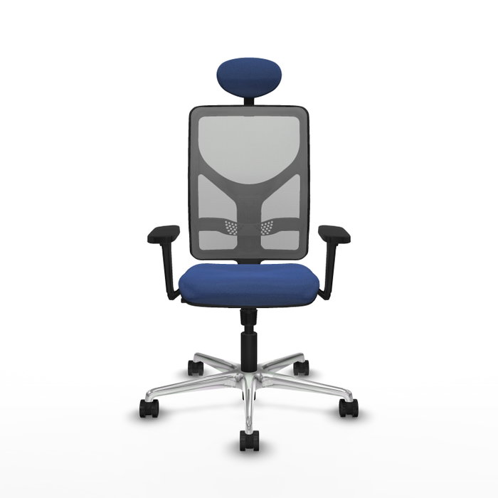 PIQUERAS Y CRESPO Silla de oficina Motilla con Mecanismo Sincro, Azul Marino y Gris