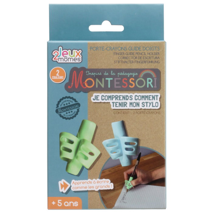 Jeux 2 momes Guía Dedos Porta Lápiz para Corrección de Escritura Montessori para Niños +5 Años