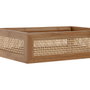 DKD Home Decor Bandeja de Bambú y Ratán Natural 26x17x7 cm