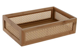 DKD Home Decor Bandeja Natural Bambu Ratan 17 x 7 x 26 cm