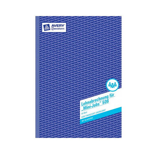 AVERY Zweckform Formularbuch 506 para liquidación de salarios de empleados marginales/corta duración