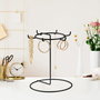 Aberto Design TK-001-B Organizador de Joyero de Metal Negro. Diámetro 22 cm, Altura 28 cm. Ideal para Collares, Pendientes y Anillos