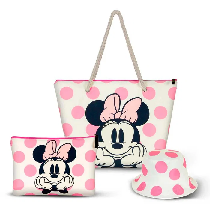 Disney Minnie Mouse Neceser de Playa Soleil Dots Rosa para Mujer