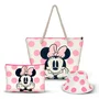 Disney Minnie Mouse Neceser de Playa Soleil Dots Rosa para Mujer
