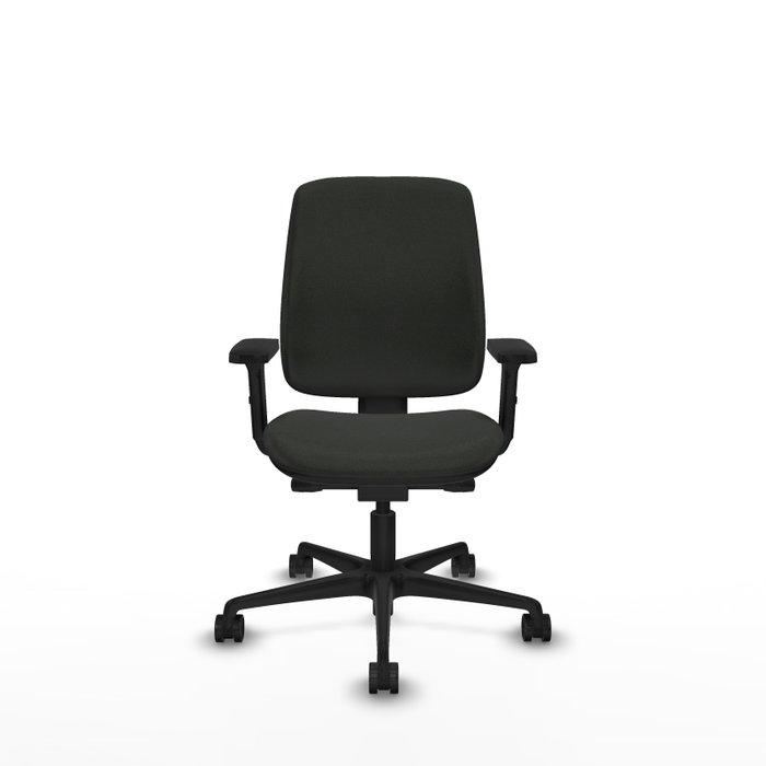 PIQUERAS Y CRESPO Silla de oficina Alares tapizada Bali negro con brazos 2D PIQUERAS Y CRESPO Silla de oficina Alares tapizada Bali negro con brazos 2D