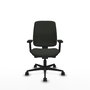 PIQUERAS Y CRESPO Silla de oficina Alares tapizada Bali negro con brazos 2D