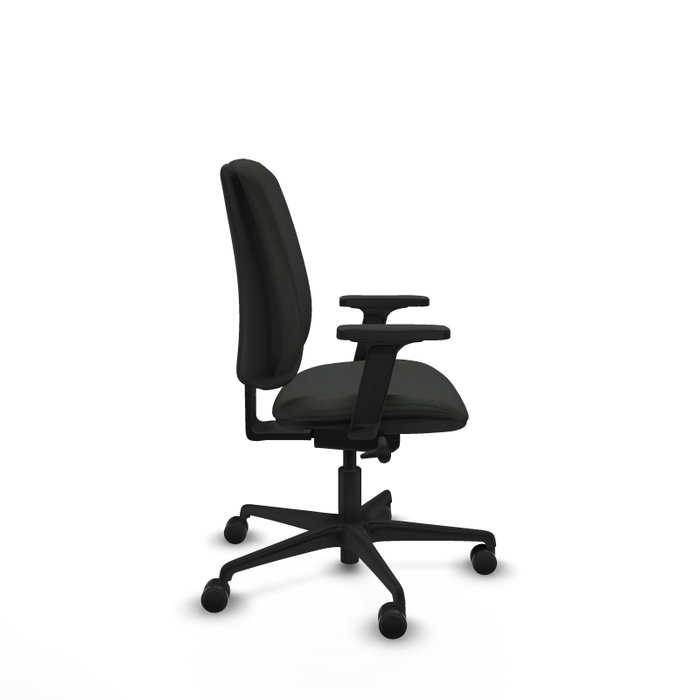 PIQUERAS Y CRESPO Silla de oficina Alares tapizada Bali negro con brazos 2D PIQUERAS Y CRESPO Silla de oficina Alares tapizada Bali negro con brazos 2D