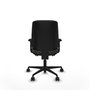 PIQUERAS Y CRESPO Silla de oficina Alares tapizada Bali negro con brazos 2D