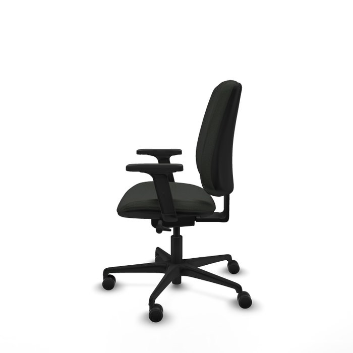 PIQUERAS Y CRESPO Silla de oficina Alares tapizada Bali negro con brazos 2D PIQUERAS Y CRESPO Silla de oficina Alares tapizada Bali negro con brazos 2D