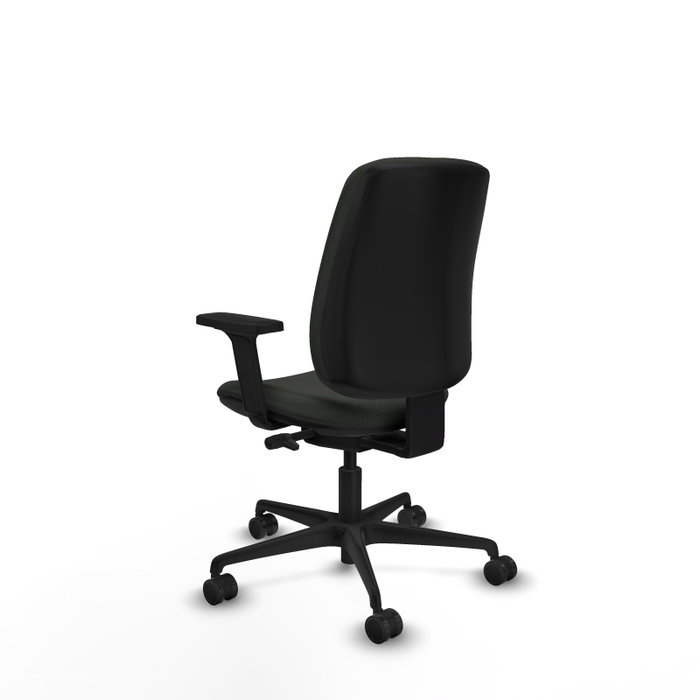 PIQUERAS Y CRESPO Silla de oficina Alares tapizada Bali negro con brazos 2D PIQUERAS Y CRESPO Silla de oficina Alares tapizada Bali negro con brazos 2D