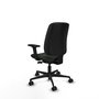 PIQUERAS Y CRESPO Silla de oficina Alares tapizada Bali negro con brazos 2D