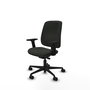 PIQUERAS Y CRESPO Silla de oficina Alares tapizada Bali negro con brazos 2D