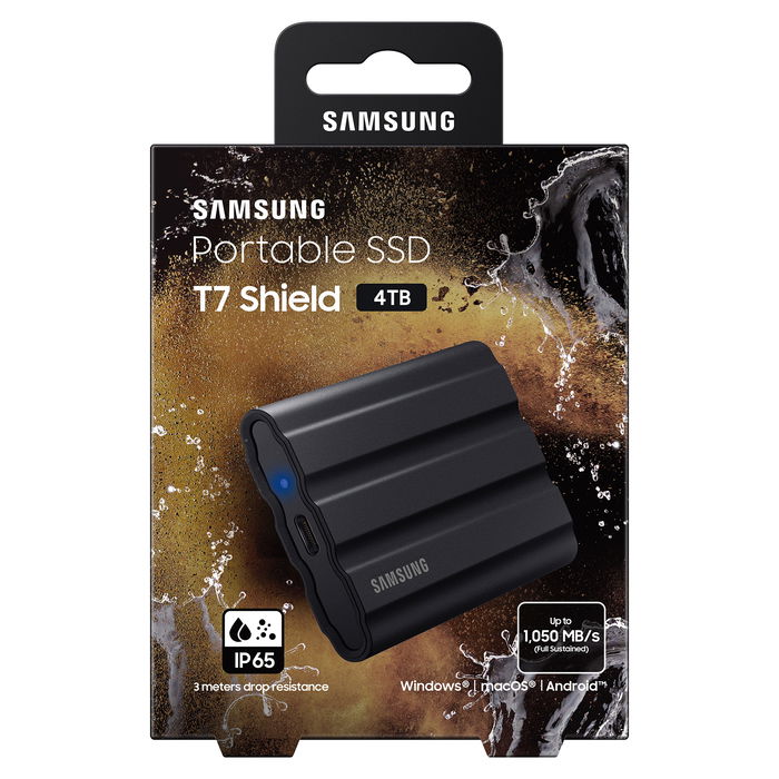 Samsung 4TB Portable SSD T7 Shield USB 3.2 Gen2 en Negro