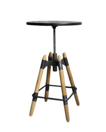 DKD Home Decor Mesita Auxiliar Regulable de Metal y Madera