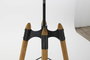DKD Home Decor Mesita Auxiliar Regulable de Metal y Madera