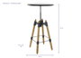 DKD Home Decor Mesita Auxiliar Regulable de Metal y Madera