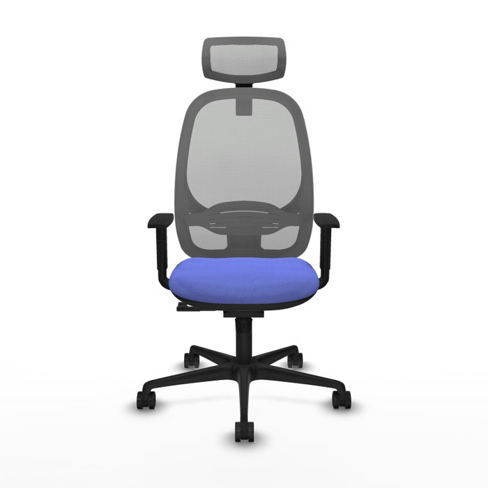 PIQUERAS Y CRESPO Silla de oficina Cilanco con mecanismo Sincro, Azul claro y Gris