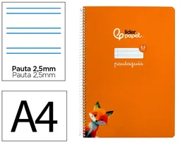 Liderpapel Cuaderno Espiral Pautaguía A4 Cuadro 2,5mm Naranja