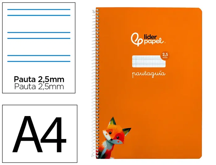 Liderpapel Cuaderno Espiral Pautaguía A4 Cuadro 2,5mm Naranja Liderpapel Cuaderno Espiral Pautaguía A4 Cuadro 2,5mm Naranja