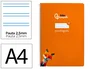 Liderpapel Cuaderno Espiral Pautaguía A4 Cuadro 2,5mm Naranja