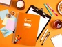 Liderpapel Cuaderno Espiral Pautaguía A4 Cuadro 2,5mm Naranja