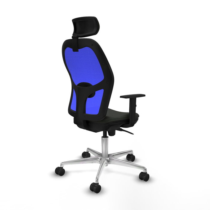 PIQUERAS Y CRESPO Silla de oficina Jorquera con mecanismo Sincro, Tela Negra y Malla Azul