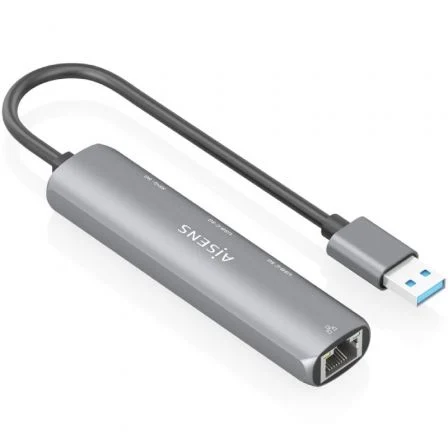 Aisens ASUC-4P036-GR Hub USB 4 Puertos con 2xUSB-C, 1xUSB-A y 1xRJ45 Gigabit Ethernet, Color Gris