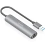 Aisens ASUC-4P036-GR Hub USB 4 Puertos con 2xUSB-C, 1xUSB-A y 1xRJ45 Gigabit Ethernet, Color Gris