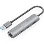 Aisens ASUC-4P036-GR Hub USB 4 Puertos con 2xUSB-C, 1xUSB-A y 1xRJ45 Gigabit Ethernet, Color Gris
