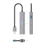AISENS Dock USB-A a Ethernet Gigabit + Hub 2xUSB-C + 1xUSB-A, Gris, Chipset RTL8153B